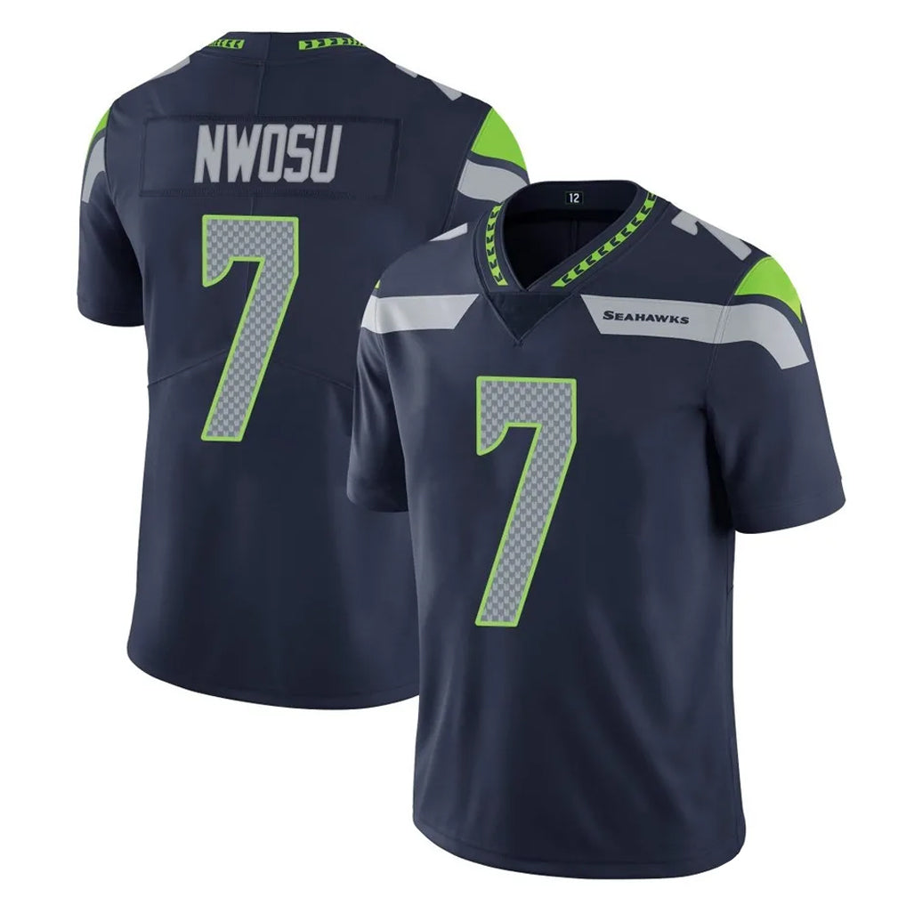 Kdoa S.Seahawks #7 Uchenna Nwosu Player Navy Limited Vapor Untouchable Home Game Stitched Jerseys