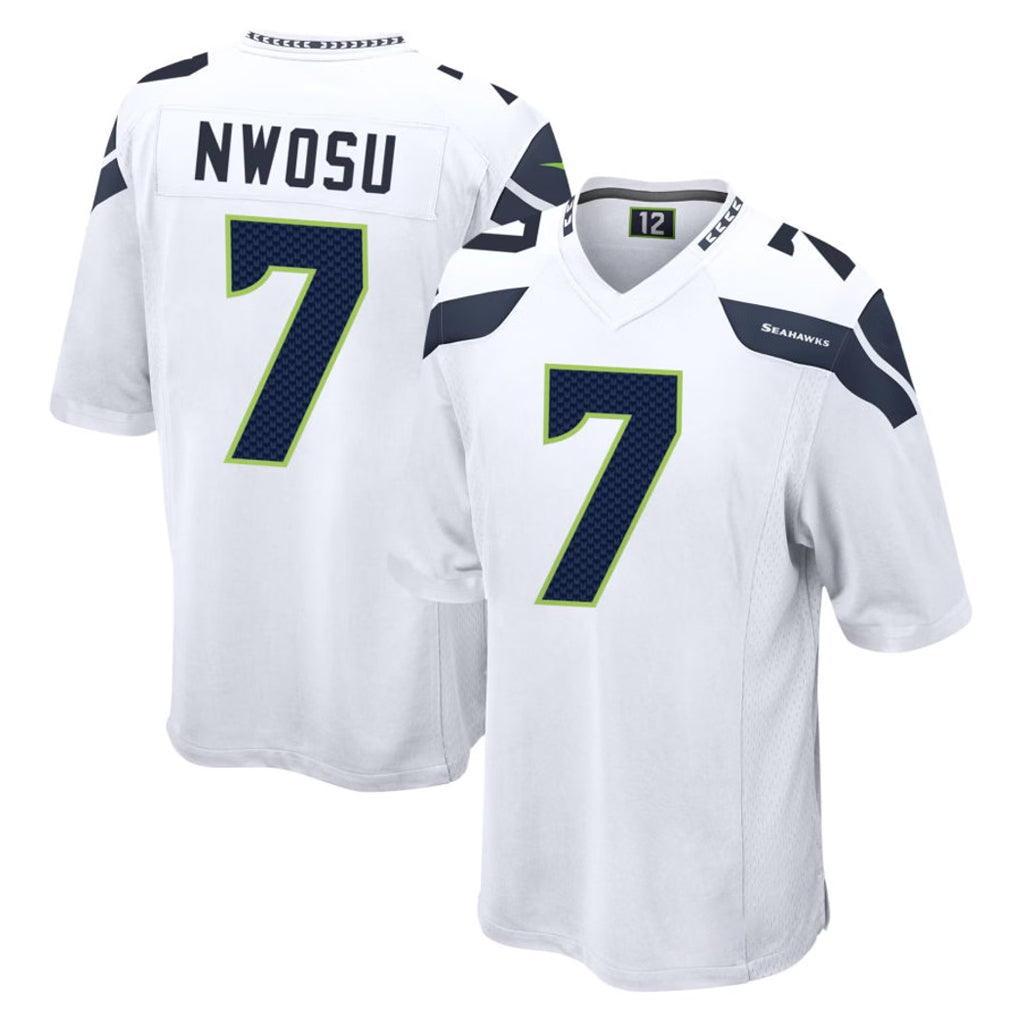 Kdoa S.Seahawks #7 Uchenna Nwosu Player White Home Game Stitched Jerseys