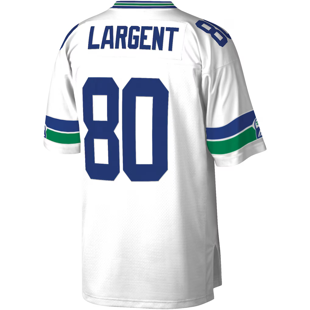 Kdoa S.Seahawks #80 Steve Largent Mitchell & Ness White Legacy Replica Jersey