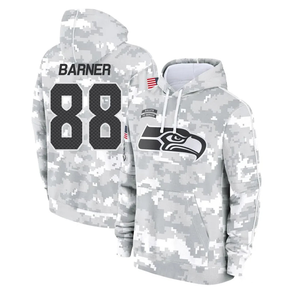 Kdoa S.Seahawks #88 AJ Barner Player Arctic Camo Limited Salute to Service Pullover Hoodies Game Stitched Jerseys