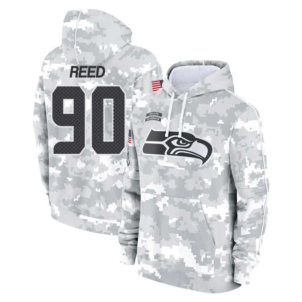 Kdoa S.Seahawks #90 Jarran Reed Player Arctic Camo Limited Salute to Service Pullover Hoodies Game Stitched Jerseys