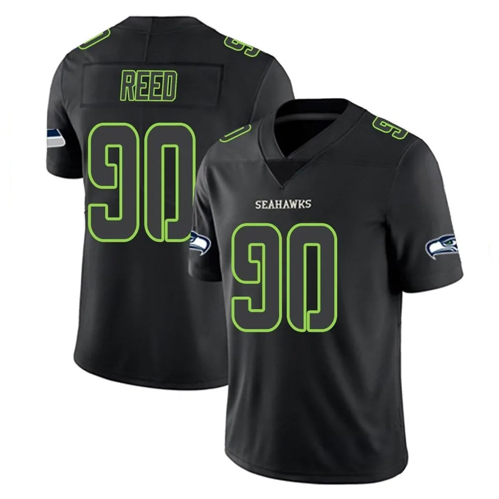 Kdoa S.Seahawks #90 Jarran Reed Player Black Impact Limited Home Game Stitched Jerseys