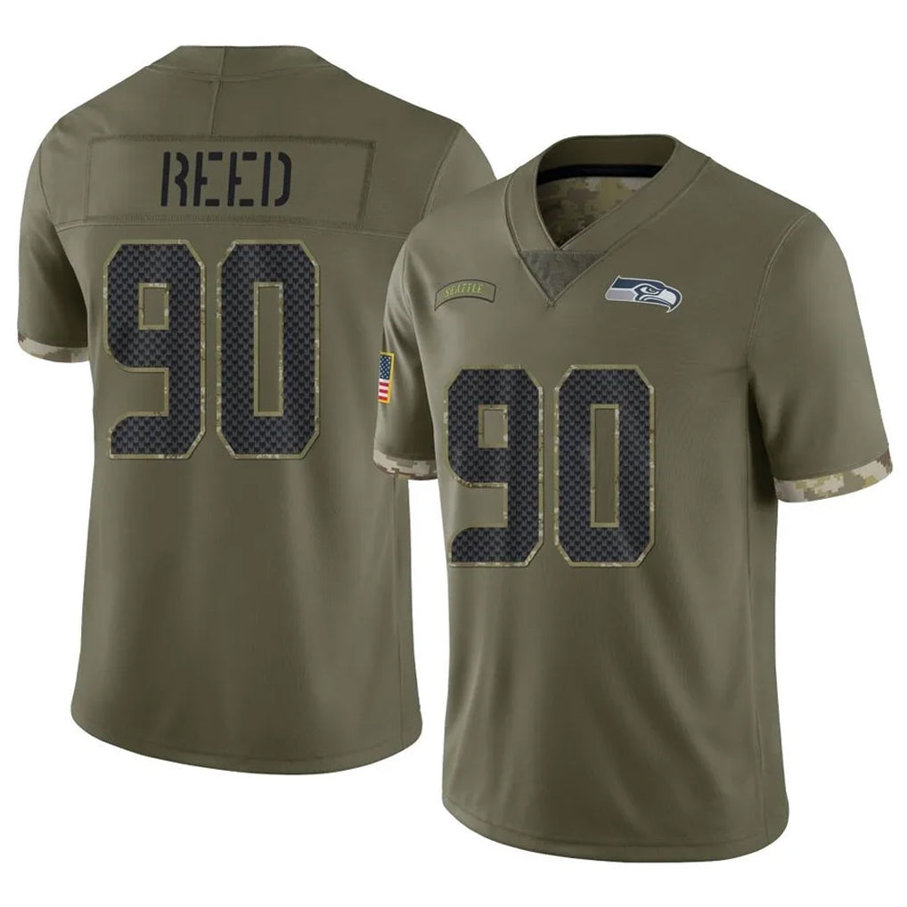 Kdoa S.Seahawks #90 Jarran Reed Player Olive Limited Salute To Service Home Game Stitched Jerseys