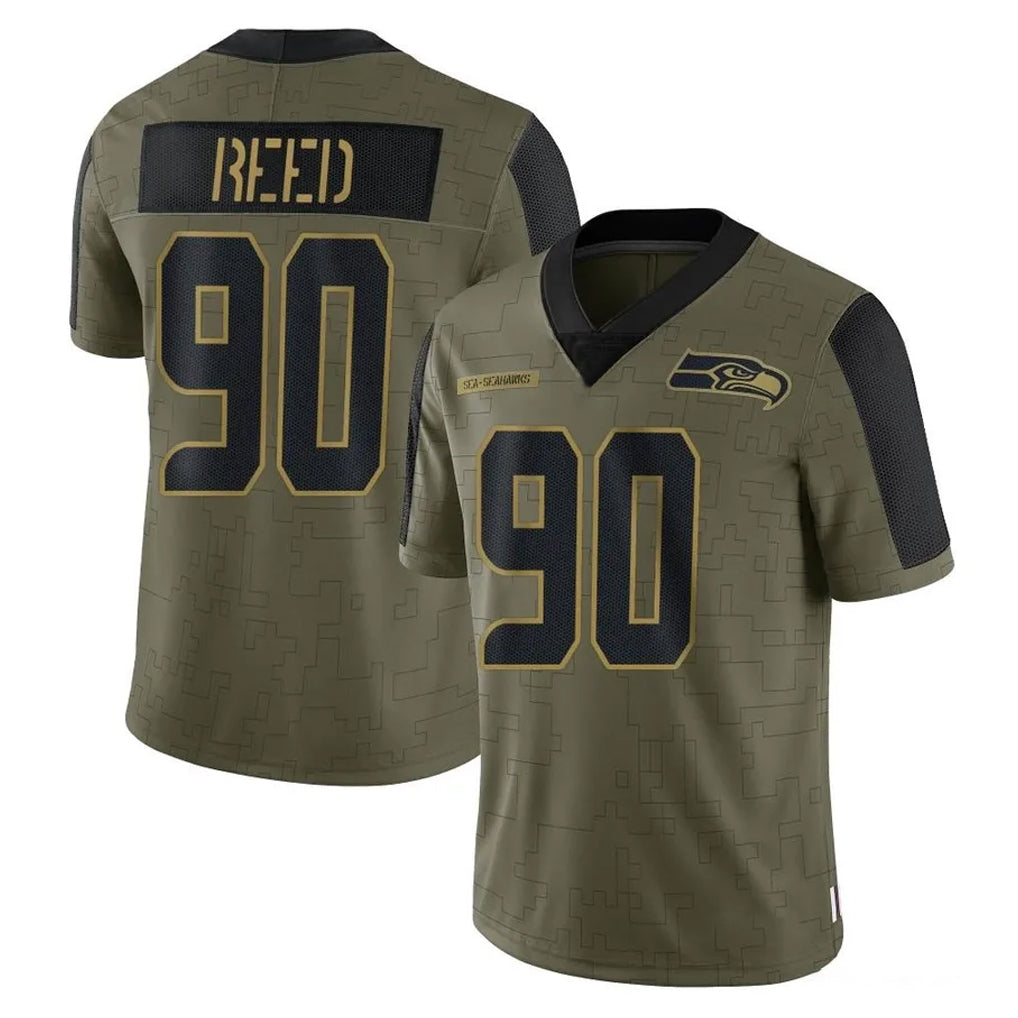 Kdoa S.Seahawks #90 Jarran Reed Player Olive Salute To Service Limited Game Stitched Jerseys