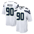 Kdoa S.Seahawks #90 Jarran Reed Player White Home Game Stitched Jerseys