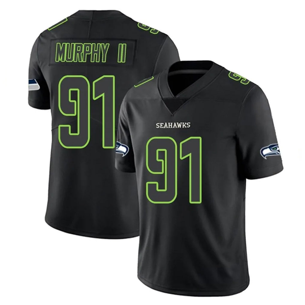 Kdoa S.Seahawks #91 Byron Murphy II Player Black Impact Limited Home Game Stitched Jerseys