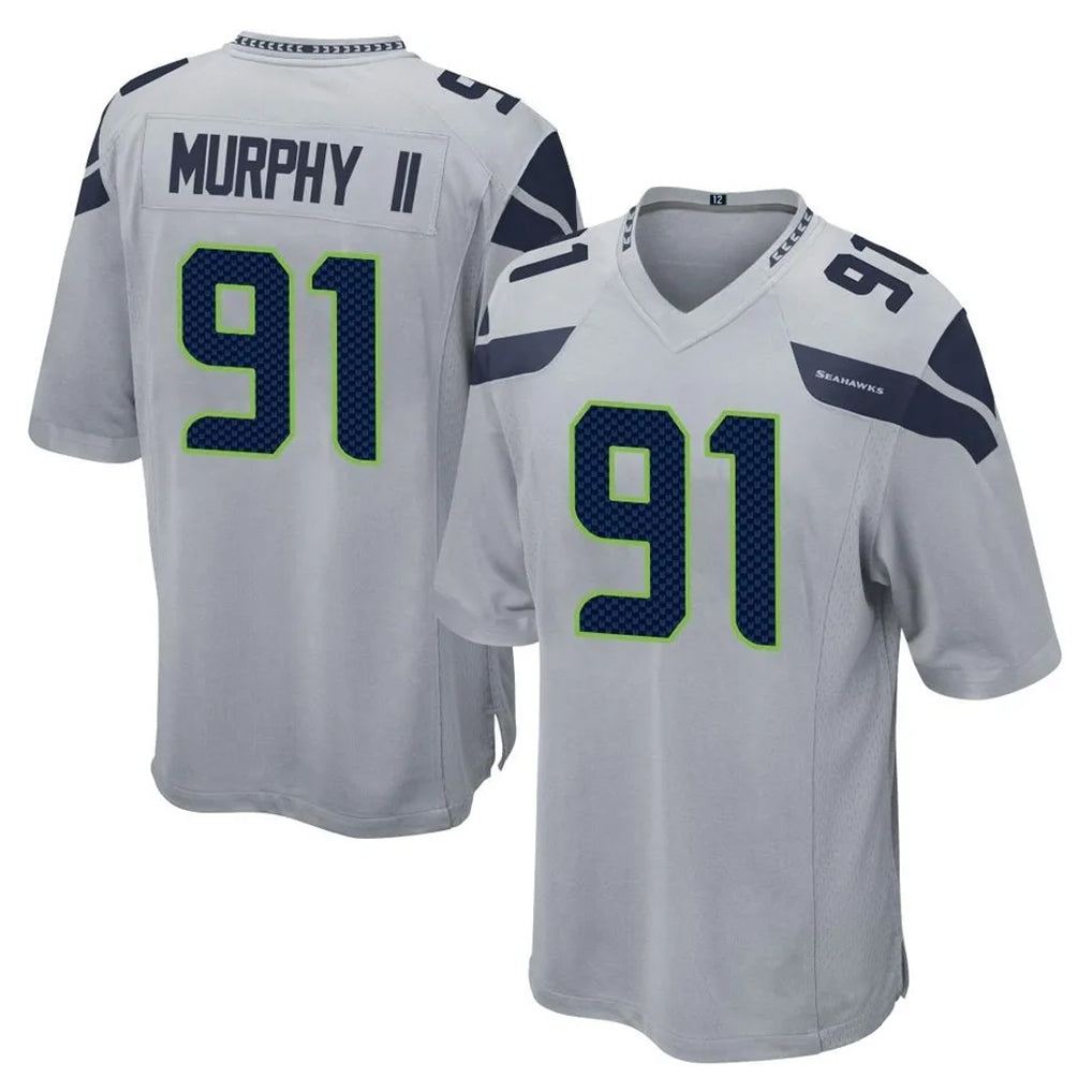 Kdoa S.Seahawks #91 Byron Murphy II Player Gray Home Game Stitched Jerseys