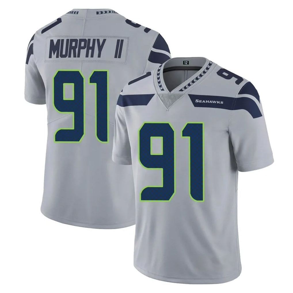 Kdoa S.Seahawks #91 Byron Murphy II Player Gray Limited Vapor Untouchable Home Game Stitched Jerseys