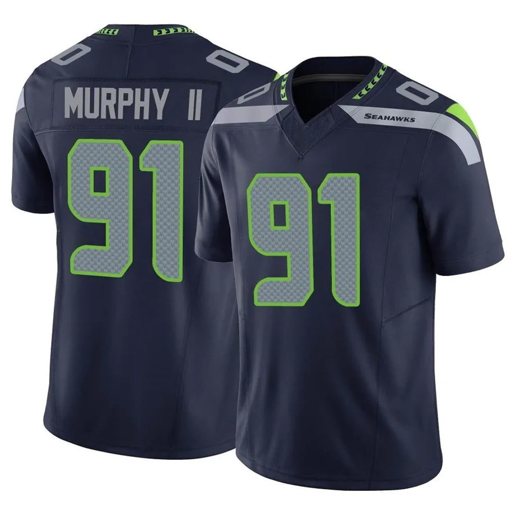 Kdoa S.Seahawks #91 Byron Murphy II Player Navy Limited Vapor F.U.S.E. Home Game Stitched Jerseys