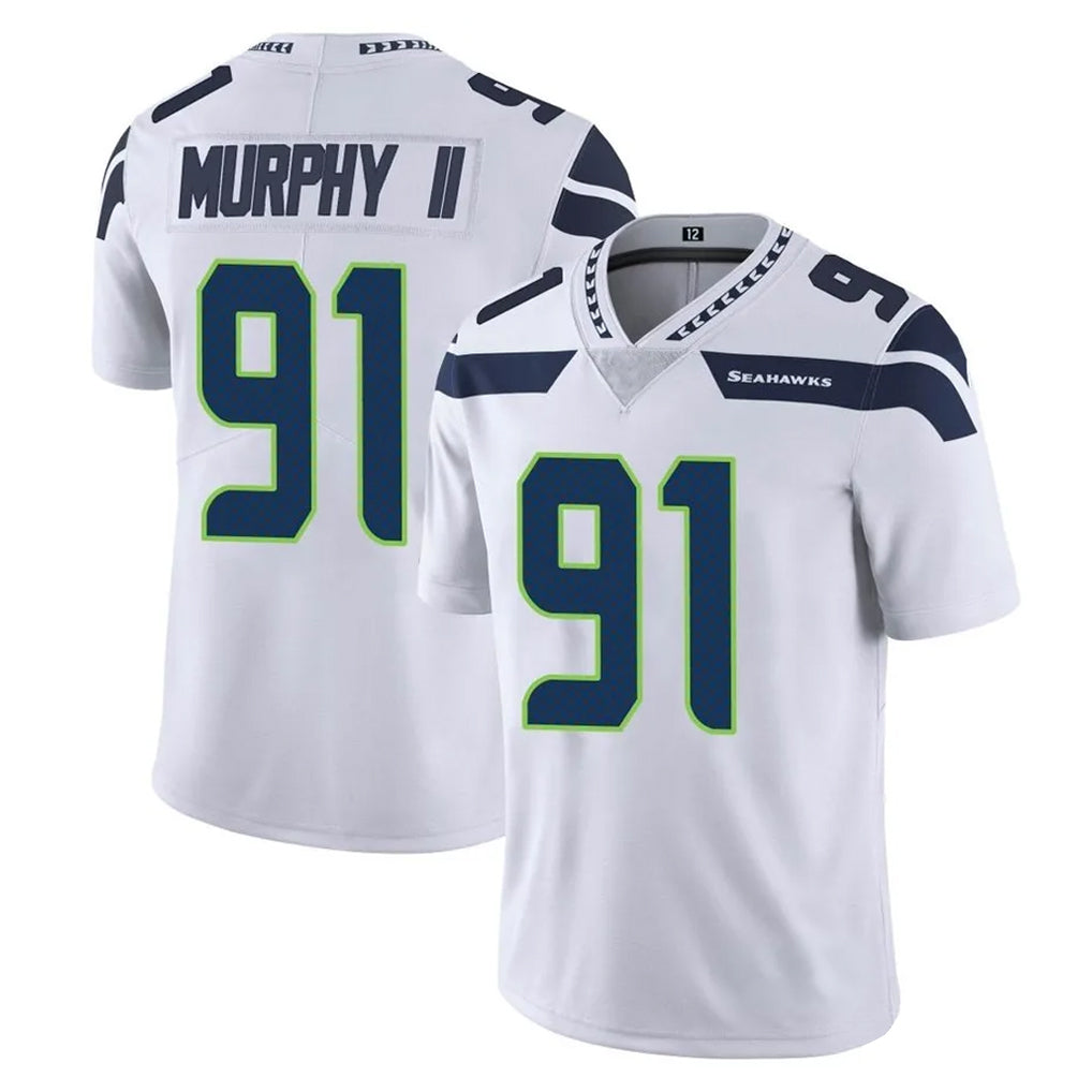 Kdoa S.Seahawks #91 Byron Murphy II Player White Limited Vapor Untouchable Home Game Stitched Jerseys