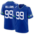 Kdoa S.Seahawks #99 Leonard Williams Player Royal Throwback Home Game Stitched Jerseys