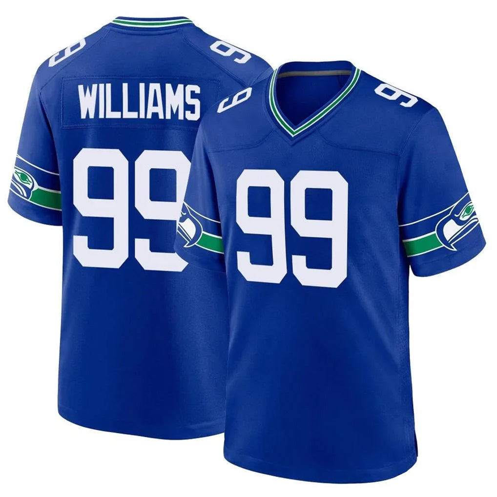 Kdoa S.Seahawks #99 Leonard Williams Player Royal Throwback Home Game Stitched Jerseys