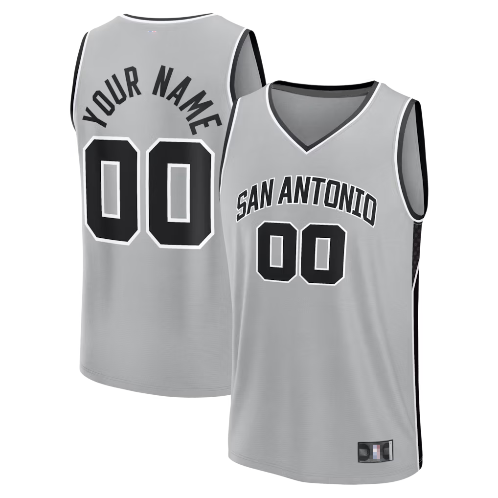 Kdoa SA.Spurs Fanatics Silver Fastbreak Custom Jerseys - Statement Edition