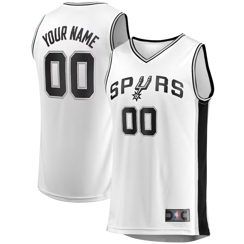 Kdoa SA.Spurs Fanatics White Fast Break Custom Replica Jerseys - Association Edition
