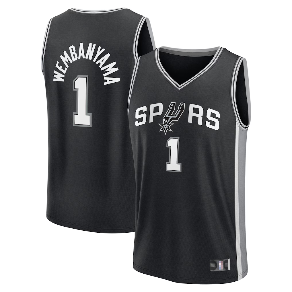 Kdoa SA.Spurs #1 Victor Wembanyama Black Swingman Jerseys - Icon Edition
