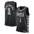 Kdoa SA.Spurs #1 Victor Wembanyama Black Swingman Jerseys - Statement Edition