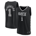 Kdoa SA.Spurs #1 Victor Wembanyama Fanatics Black Fast Break Player Jerseys - Statement Edition