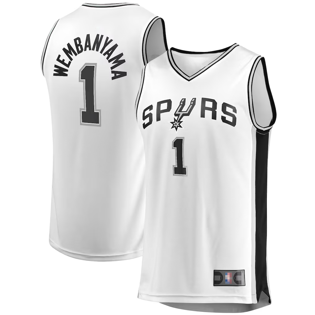 Kdoa SA.Spurs #1 Victor Wembanyama Fanatics White Fast Break Player Jerseys - Association Edition
