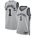 Kdoa SA.Spurs #1 Victor Wembanyama Silver Swingman Jerseys - Statement Edition
