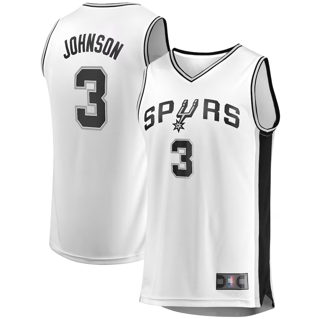 Kdoa SA.Spurs #3 Keldon Johnson Fanatics White Fast Break Association Jerseys