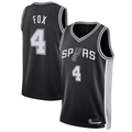Kdoa SA.Spurs #4 De'Aaron Fox Black Swingman Player Jerseys - Icon Edition