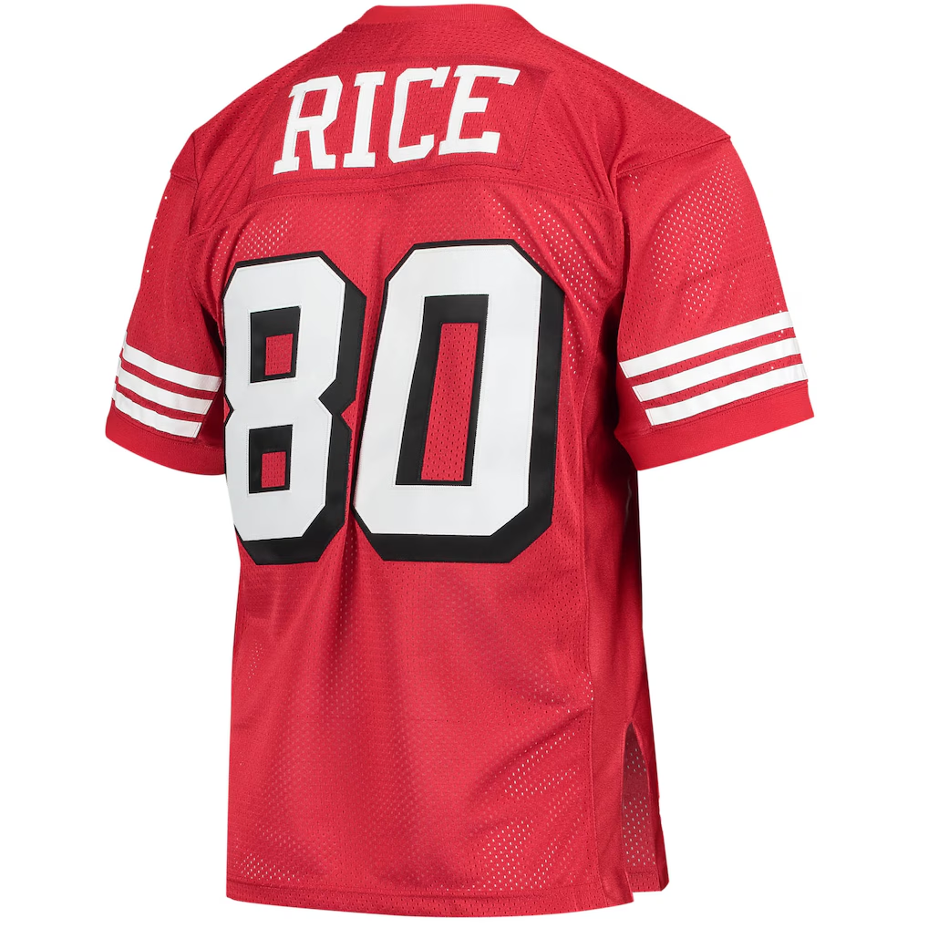 Kdoa SF.49ers 1994 #80 Jerry Rice Mitchell & Ness Scarlet Authentic Throwback Retired Player Jersey