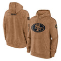 Kdoa SF.49ers Brown Limited Salute to Service Pullover Hoodies Game Blank Player Stitched Jerseys