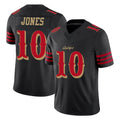 Kdoa SF.49ers #10 Mac Jones Player Black Limited Rivalries Collection Home Game Stitched Jerseys