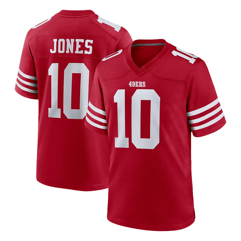 Kdoa SF.49ers #10 Mac Jones Player Red Game Home Stitched Jerseys