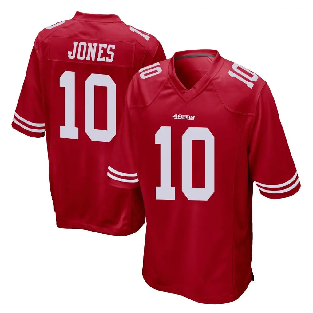 Kdoa SF.49ers #10 Mac Jones Player Red Home Game Stitched Jerseys