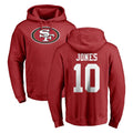 Kdoa SF.49ers #10 Mac Jones Player Red LOGO Pullover Hoodies Home Game Stitched Jerseys