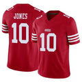Kdoa SF.49ers #10 Mac Jones Player Red Limited Vapor F.U.S.E. Home Game Stitched Jerseys
