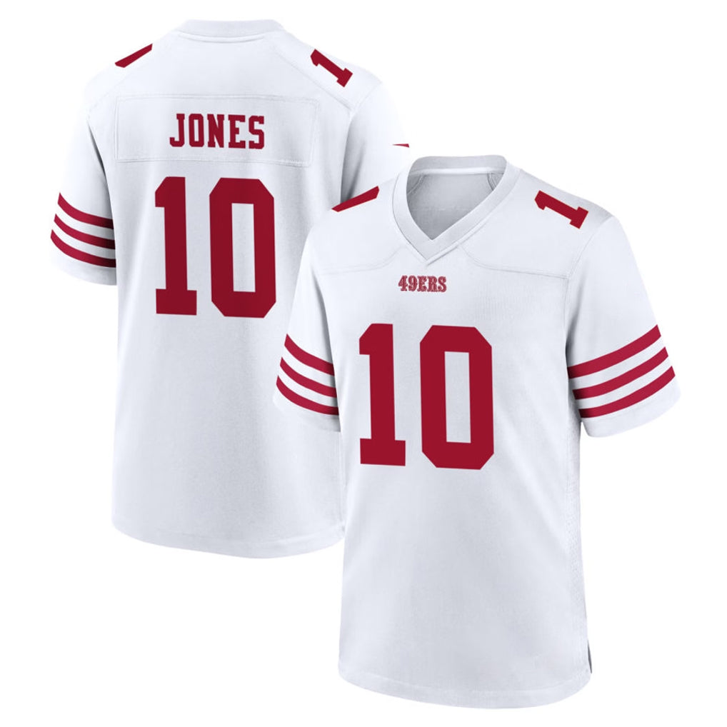 Kdoa SF.49ers #10 Mac Jones Player White Game Home Stitched Jerseys