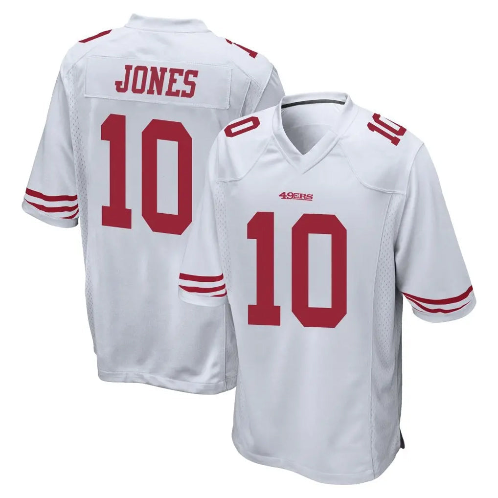 Kdoa SF.49ers #10 Mac Jones Player White Home Game Stitched Jerseys
