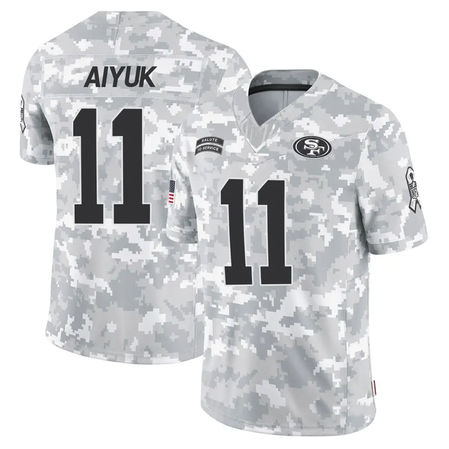 Kdoa SF.49ers #11 Brandon Aiyuk Player Arctic Camo Salute to Service Limited Stitched Jerseys