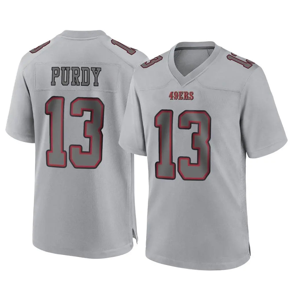 Kdoa SF.49ers #13 Brock Purdy Player Gray Atmosphere Fashion Home Game Stitched Jerseys