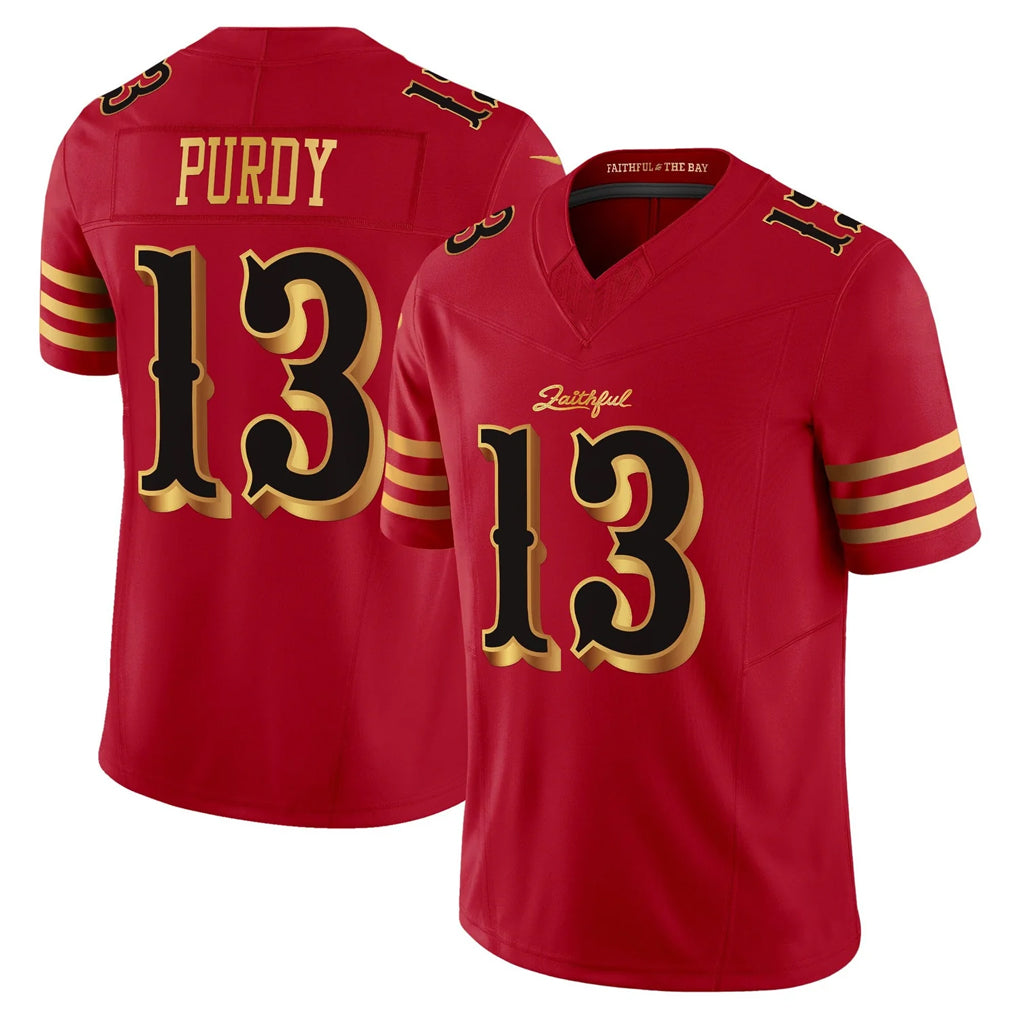 Kdoa SF.49ers #13 Brock Purdy Player Red Rivalries Vapor Limited Home Game Stitched Jerseys