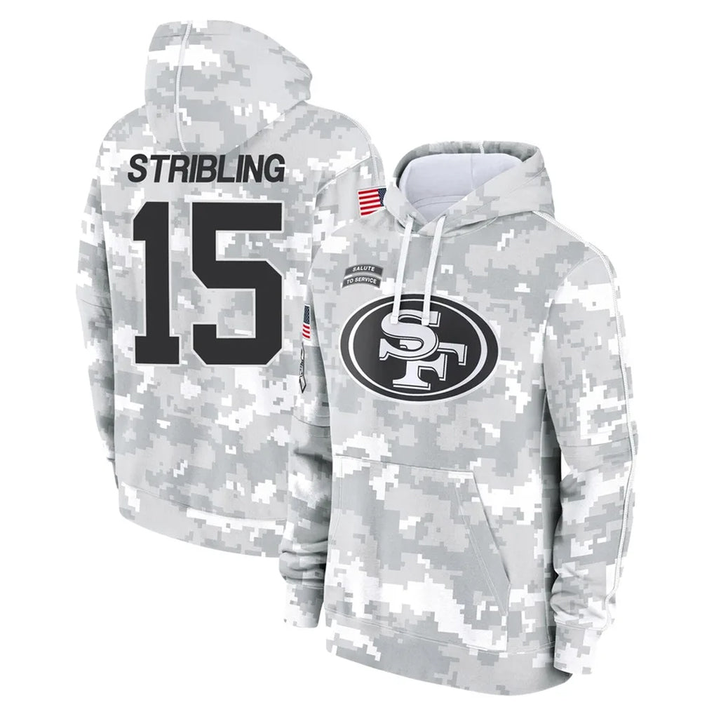 Kdoa SF.49ers #15 De'Zhaun Stribling Player Arctic Camo Limited Salute to Service Pullover Hoodies Game Stitched Jerseys