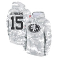 Kdoa SF.49ers #15 De'Zhaun Stribling Player Arctic Camo Limited Salute to Service Pullover Hoodies Game Stitched Jerseys