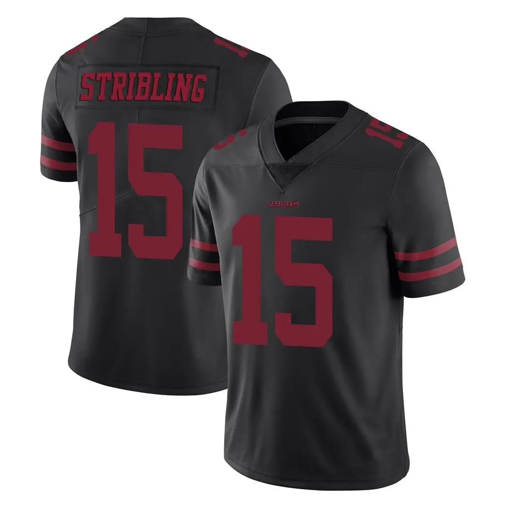 Kdoa SF.49ers #15 De'Zhaun Stribling Player Black Alternate Limited Vapor Untouchable Home Game Stitched Jerseys