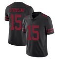 Kdoa SF.49ers #15 De'Zhaun Stribling Player Black Alternate Limited Vapor Untouchable Home Game Stitched Jerseys