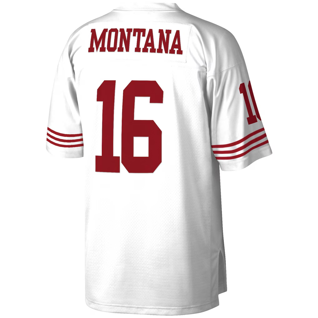 Kdoa SF.49ers #16 Joe Montana Mitchell & Ness White 1990 Legacy Replica Stitched Jerseys