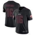 Kdoa SF.49ers #16 Joe Montana Player Black Limited Rush Impact Stitched Jerseys