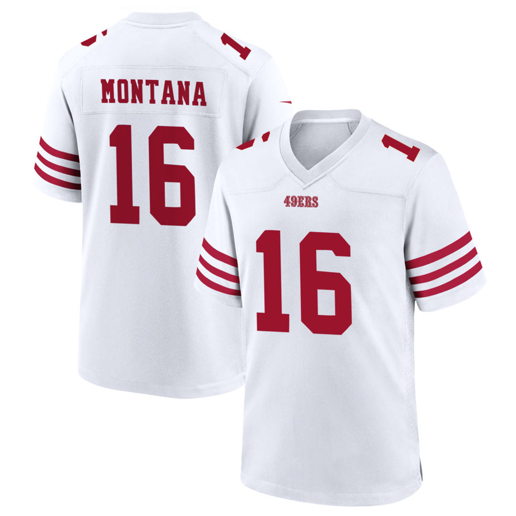 Kdoa SF.49ers #16 Joe Montana Player White Home Game Stitched Jerseys