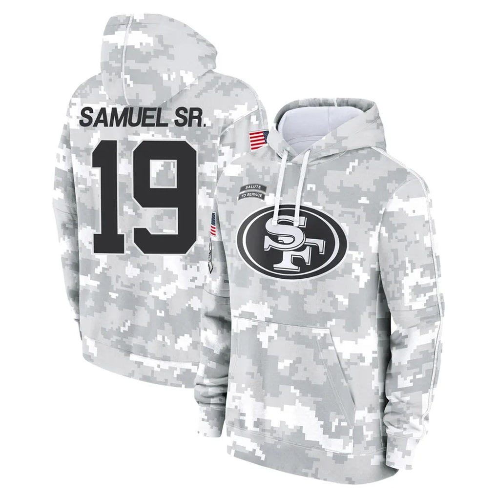 Kdoa SF.49ers #19 Deebo Samuel Sr. Player Arctic Camo Limited Salute to Service Pullover Hoodies Game Stitched Jerseys