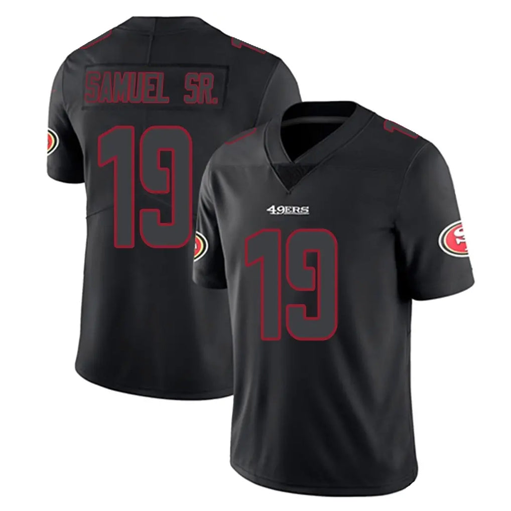 Kdoa SF.49ers #19 Deebo Samuel Sr. Player Black Impact Limited Home Game Stitched Jerseys