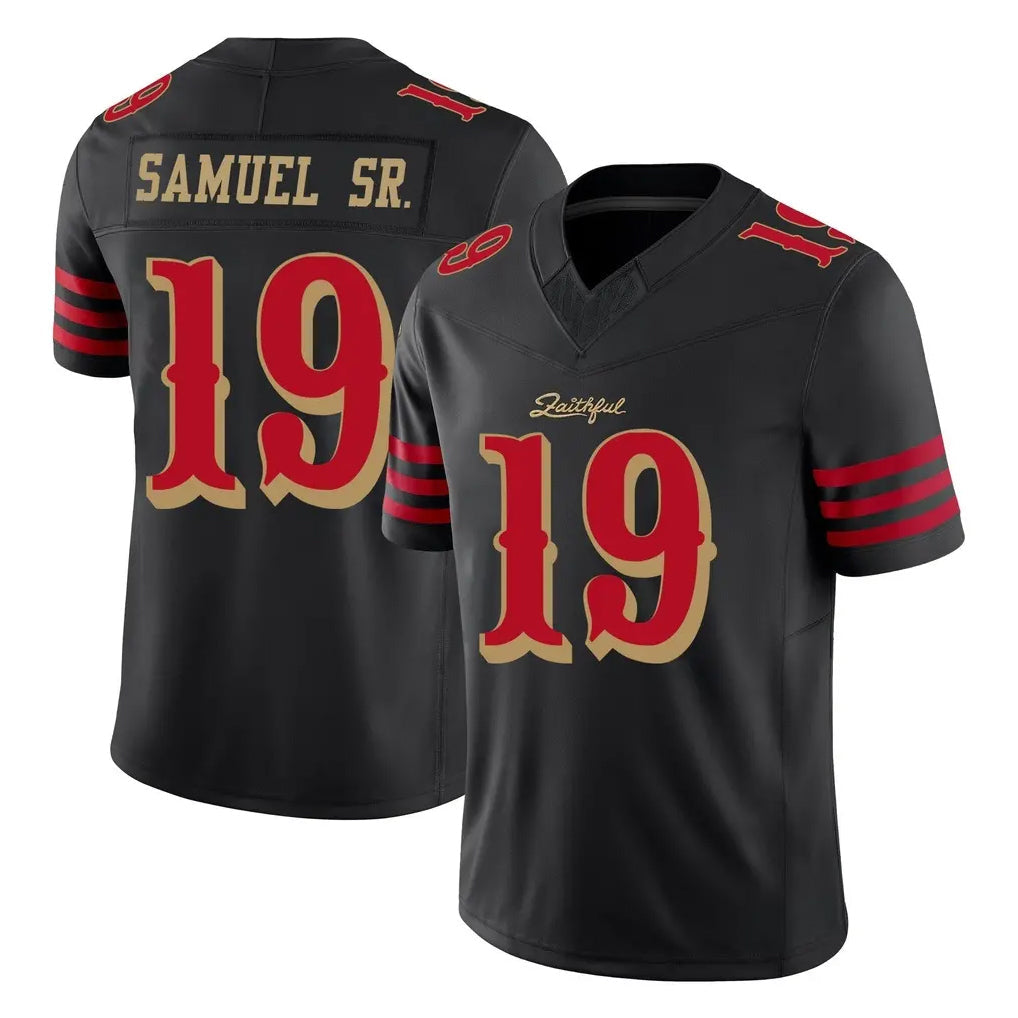 Kdoa SF.49ers #19 Deebo Samuel Sr. Player Black Limited Rivalries Collection Home Game Stitched Jerseys