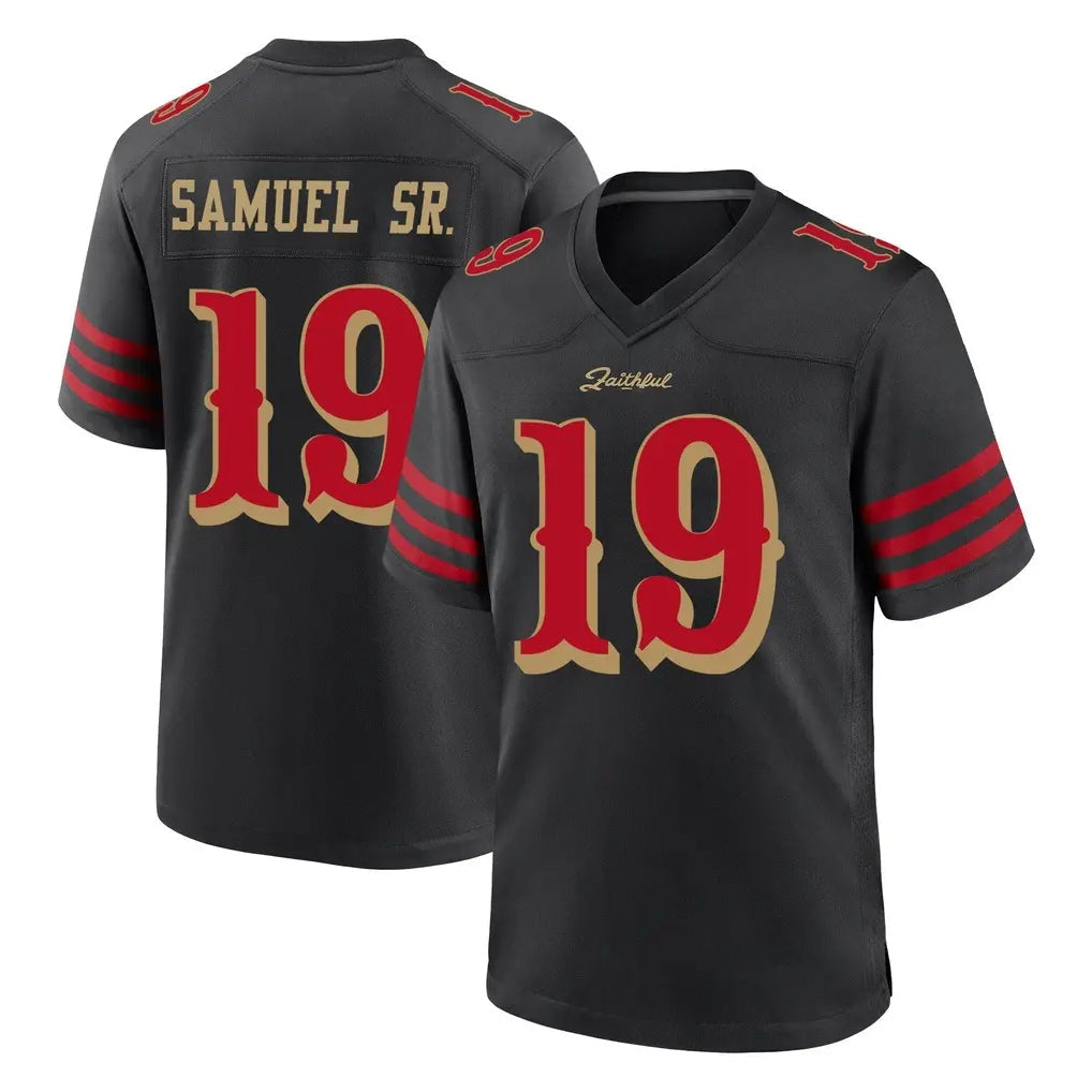 Kdoa SF.49ers #19 Deebo Samuel Sr. Player Black Rivalries Collection Home Game Stitched Jerseys