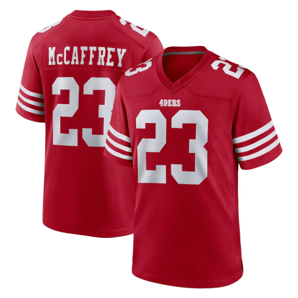 Kdoa SF.49ers #23 Christian McCaffrey Player Red Game Home Stitched Jerseys
