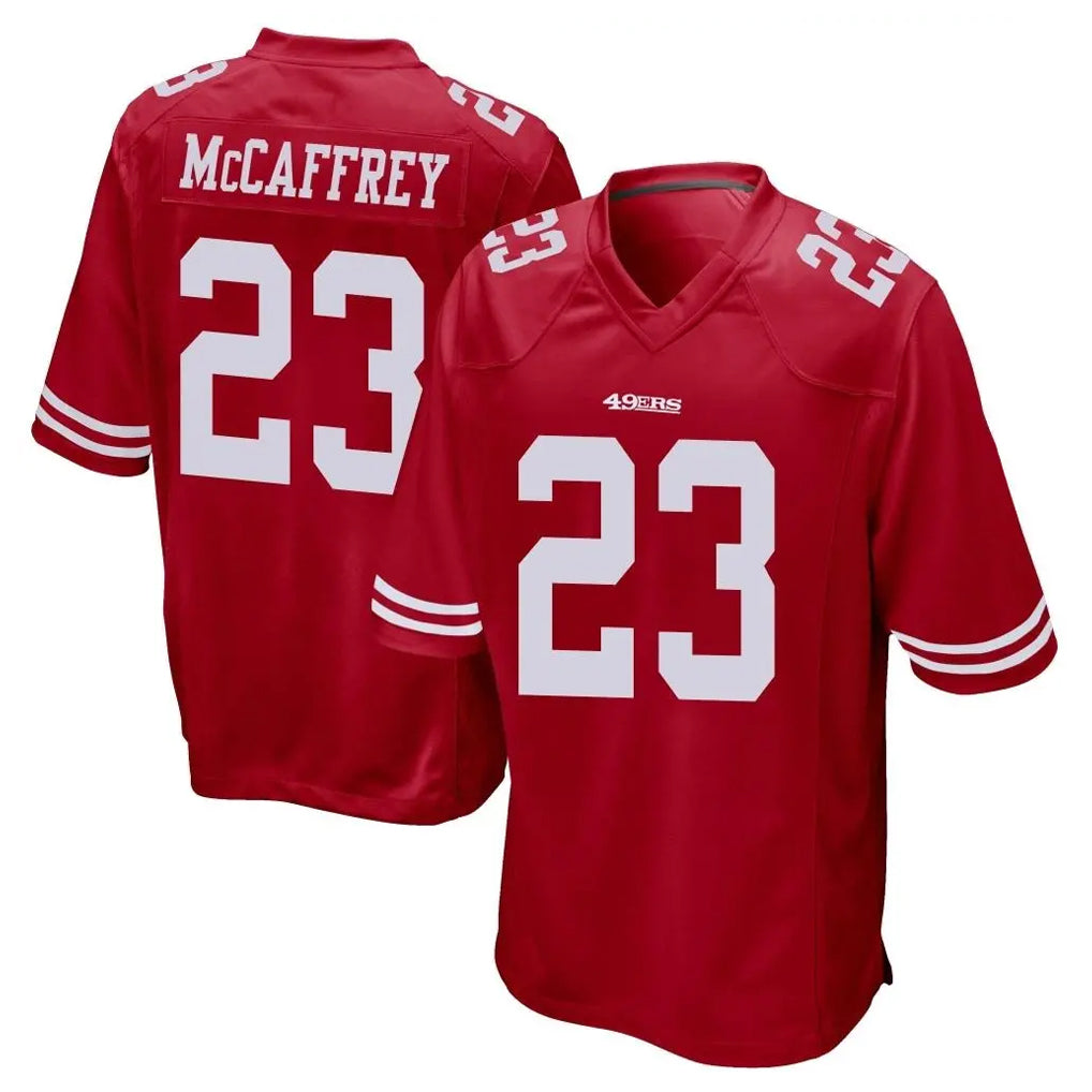 Kdoa SF.49ers #23 Christian McCaffrey Player Red Home Game Stitched Jerseys